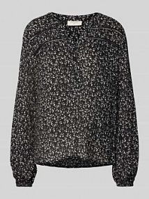 Bluzka z czystej wiskozy z dekoltem w serek model Adney FREE/QUENT czarna damska EAN 204503