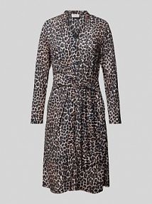 Sukienka koszulowa o długości do kolan z wiązanym paskiem ROBE LÉGÈRE czarna EAN 66394057