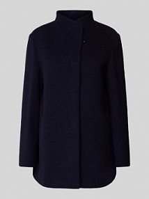 Kurtka wełniana z krytą listwą guzikową ICONS Cinzia Rocca granatowa damska EAN STEHKR JACKE BAS