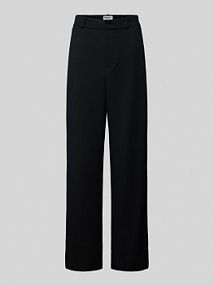 Spodnie materiałowe z prostą nogawką i szlufkami na pasek Essentiel Antwerp czarny damski EAN Ghoul