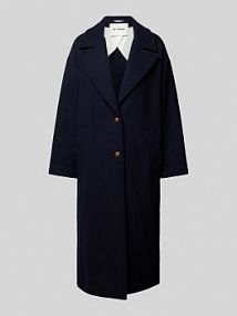 Płaszcz wełniany z kołnierzem z połami model EDANA IQ Studio granatowy damski EAN BLZ DIAG GOLDKNO