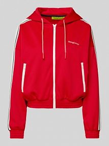 Bluza rozpinana z kapturem model SIMA TheJoggConcept czerwona damska EAN Track JKT
