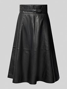 Spódnica skórzana o długości do kolan z paskiem w talii (The Mercer) N.Y. czarna EAN 228001622