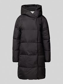 Płaszcz pikowany z kapturem model CORDOBA Calvin Klein Womenswear czarny damski EAN MTL STEPP ASYM F