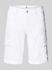 Szorty cargo o kroju regular fit z 5 kieszeniami Buena Vista białe damskie EAN 888-B5710