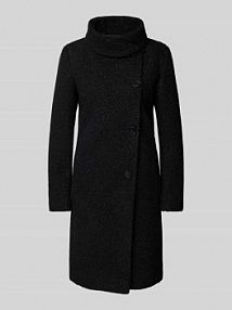 Płaszcz ze stójką model Curly Emporio Armani czarny damski EAN EW000108.AF10222