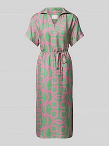 Sukienka midi z wiązanym paskiem Gant różowa EAN 4503338