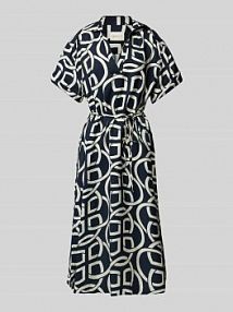 Sukienka midi z wiązanym paskiem Gant niebieska EAN 4503338