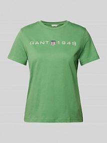 T-shirt z nadrukiem z logo Gant zielony damski EAN TS Gant 1949