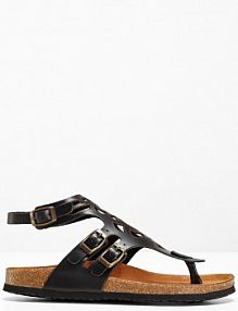 Sandały skórzane japonki  damskie Bonprix