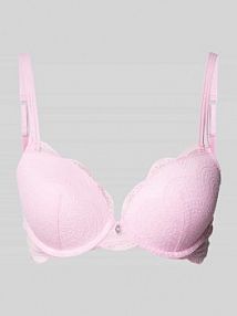 Biustonosz z fiszbinami i obszyciem koronką model Kira Lascana różowy EAN AK-610-PB-R