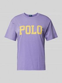 T-shirt z nadrukiem z logo Polo Ralph Lauren fioletowy damski EAN Logo