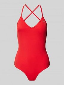 Kostium kąpielowy z dekoltem w serek Puma czerwony EAN 100001634