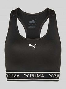 Biustonosz sportowy z tyłem o kroju bokserki model 4KEEPS ELASTIC Puma czarne damskie EAN Logotape Bra