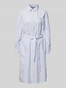 Sukienka koszulowa z wiązanym paskiem Tommy Hilfiger niebieska EAN WW0WW42305