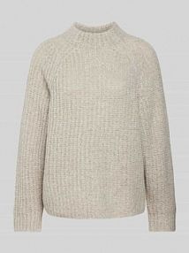 Sweter z dzianiny z efektem melanżu Windsor beżowy damski EAN STR STEH GROB WO