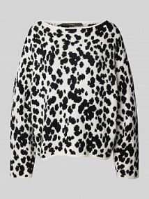 Sweter z dzianiny z dekoltem w łódkę Windsor czarny damski EAN 30042996