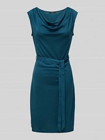 Sukienka mini z lejącym dekoltem Zero turkusowa EAN ON wasserfall 5