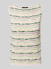 Top bluzkowy z plisami Zero biały damski EAN Structure Stripe