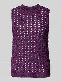 Bezrękawnik z okrągłym dekoltem Zero fioletowa damska EAN ON grob gestrick