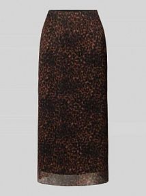 Spódnica midi z efektem warstw i elastycznym pasem Zero beżowa EAN Leo Plissee Midi