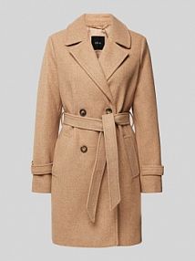 Płaszcz z wiązanym paskiem Zero brązowy damski EAN Blz Binde GTL 08