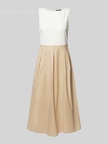 Sukienka midi z zakładkami w pasie Zero beżowa EAN 1088971749