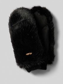 Rękawiczki z detalem z logo model Fur Mitts Barts czarne damskie EAN Fell Fäustlinge