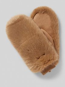 Rękawiczki z detalem z logo model Fur Mitts Barts szare damskie EAN Fell Fäustlinge