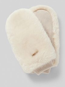 Rękawiczki z detalem z logo model Fur Mitts Barts białe damskie EAN Fell Fäustlinge