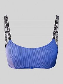 Top bikini z szerokimi ramiączkami z logo Calvin Klein Underwear niebieski EAN KW0KW02609