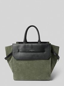 Torba shopper ze skóry naturalnej z detalem z logo model LORA liebeskind berlin oliwkowa EAN 2147795