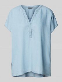 Bluzka z tkaniny stylizowanej na denim montego niebieska damska EAN 2868105824