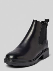 Sztyblety z mieszanki skóry i tkaniny z elastycznymi wstawkami tamaris czarne damskie EAN 1-25009-43