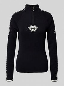 Sweter z dzianiny z kołnierzem model Geilo Dale of Norway czarny damski EAN 82311