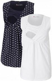 Top ciążowy i do karmienia piersią (2 szt.)  damski Bonprix