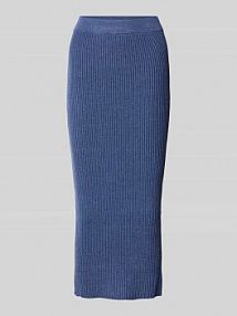 Spódnica midi z drobnym prążkowaniem model FRANCES Noisy May niebieska EAN 27030927