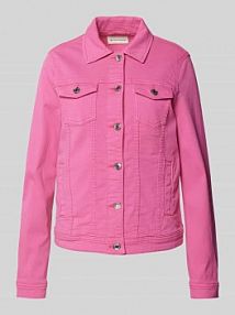 Kurtka jeansowa z wykładanym kołnierzem Tom Tailor różowa damska EAN Coloured Denim2