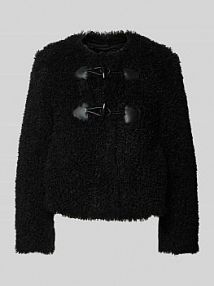 Kurtka z zapięciem na guzik i okrągłym dekoltem LUISA CERANO czarna damska EAN 408589 4139