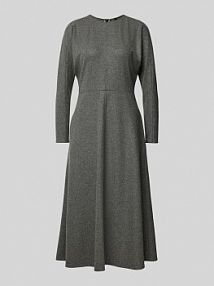 Sukienka midi z plisami LUISA CERANO szara EAN 708534 3309