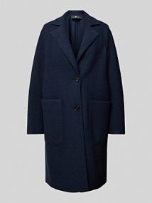 Płaszcz z czystej, żywej wełny z kołnierzem z połami LUISA CERANO granatowy damski EAN 408945 3680