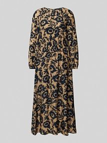 Sukienka midi z jedwabiu z plisami LUISA CERANO brązowa EAN KLD 1/1 SEIDE BL