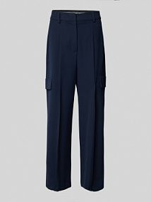 Spodnie materiałowe w kant LUISA CERANO granatowe damskie EAN HO CARGO CULOTTE