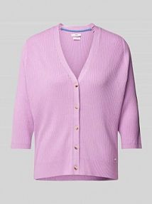 Kardigan z efektem prążkowania model Style.Alice BRAX różowy EAN Strickjacke fein