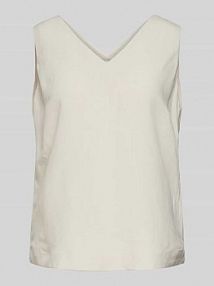 Top bluzkowy z dekoltem w serek model Zimba someday beżowy damski EAN Linen V-Neck 6