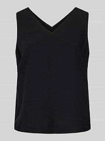 Top bluzkowy z dekoltem w serek model Zimba someday czarny damski EAN Linen V-Neck 6