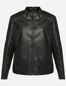 Czarna Kurtka ramoneska w Motocyklowym Stylu ze Stójką i Kieszeniami Zinmina Born2Be