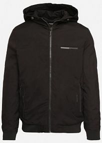 Czarna kurtka Wiatrówka z Kapturem i Ściągaczami Lorendriah Born2Be damska