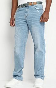 Niebieskie jeansy Regular Bawełniane z Materiałowym Paskiem Hisperwa Born2Be damskie