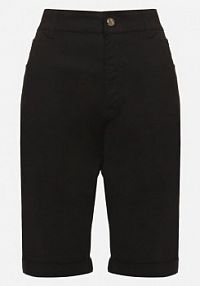 Czarne Bawełniane szorty Bermudy z Wysokim Stanem Vimereia Born2Be damskie